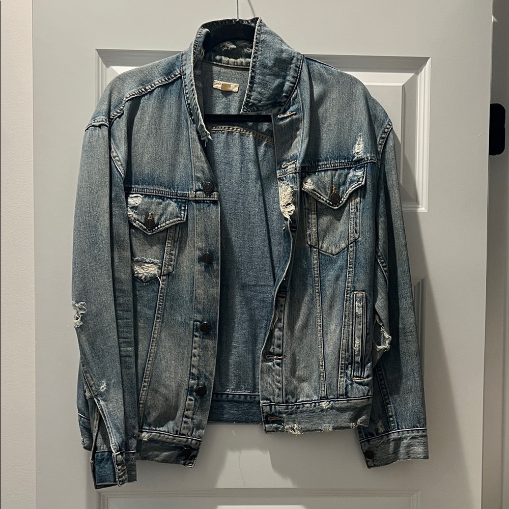 Able Light Blue Distressed Jacket